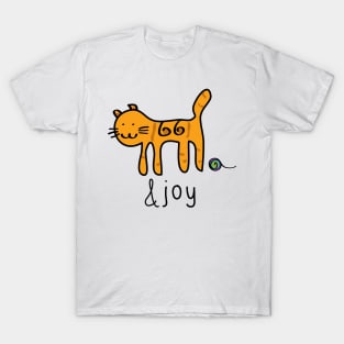 Cute Cat &joy Doodle Graphic Design T-Shirt